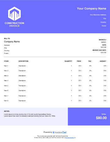 Handyman Invoice