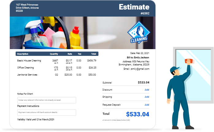 Cleaning Estimate Template