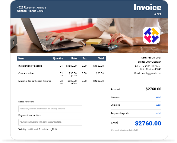 Itemized Invoice Template