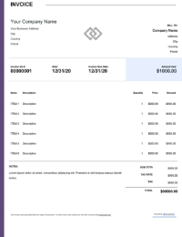 Small Business Invoice Template