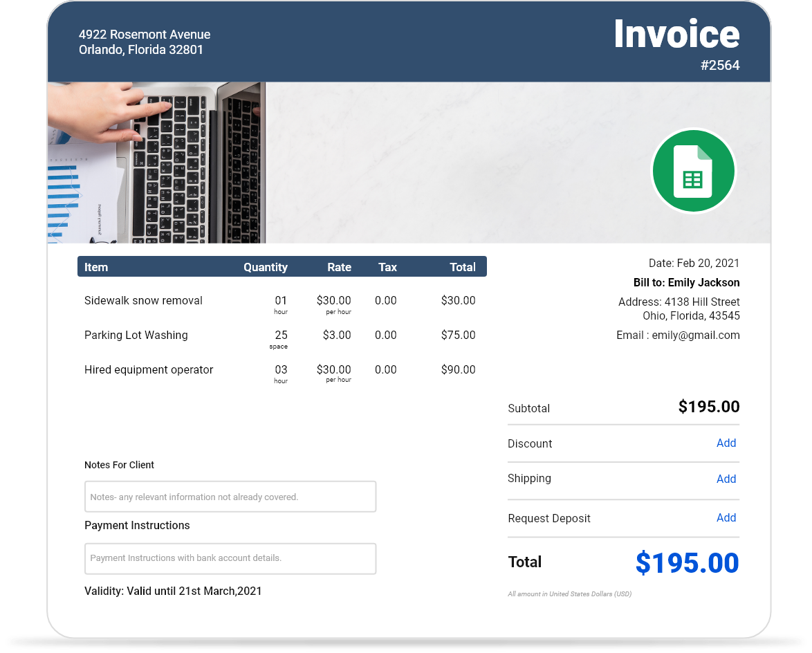 Google Sheet Invoice Template