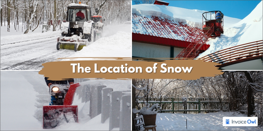 Different locations where snow accumulates
