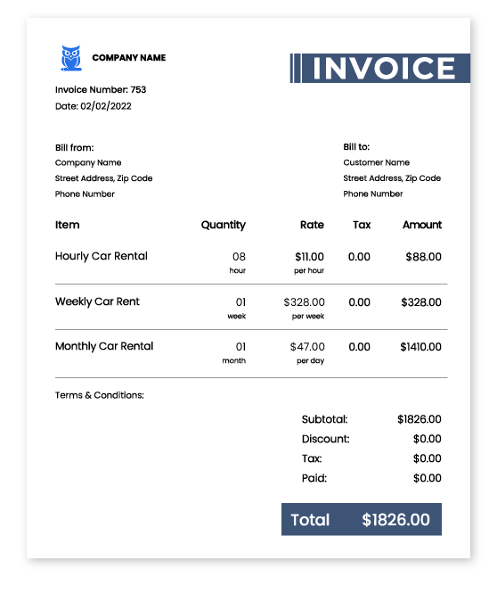 MS-Excel Invoice Template