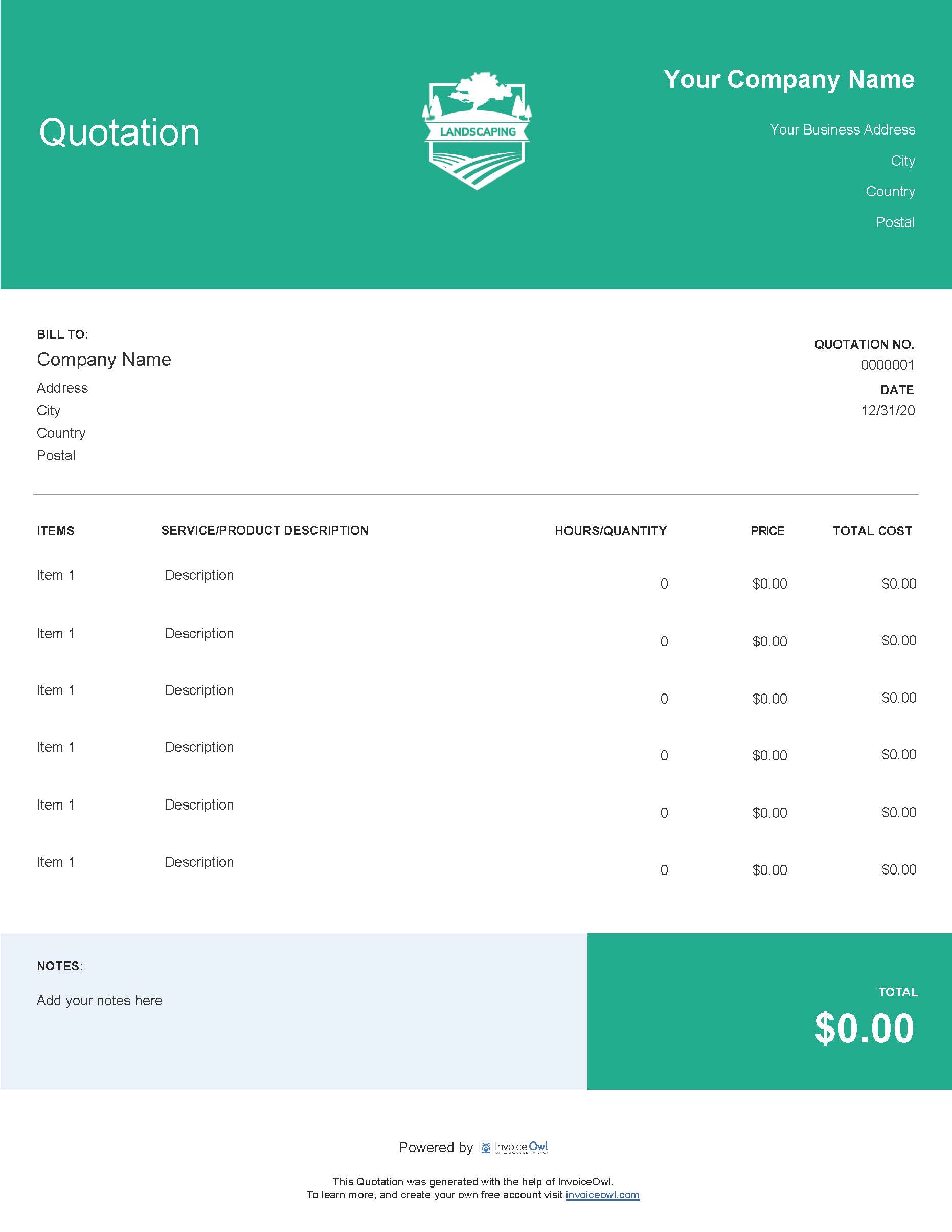 Landscaping Quotation